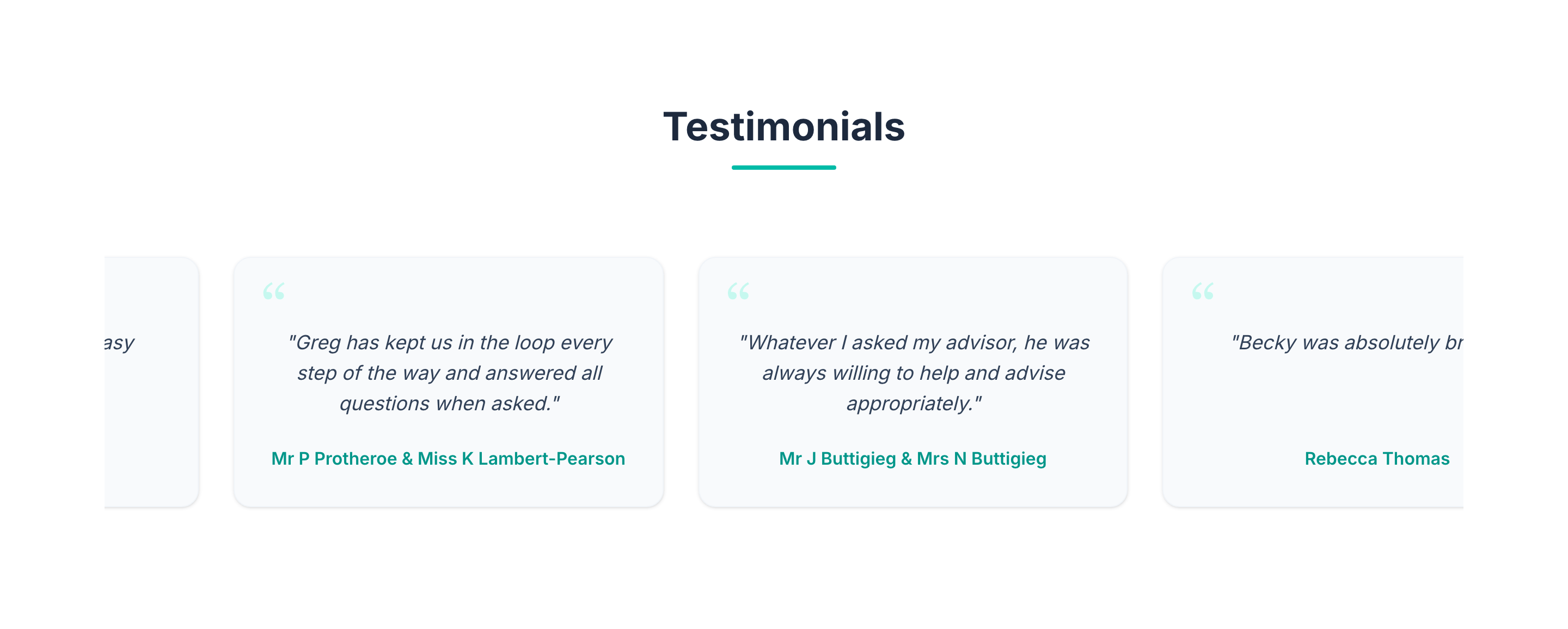 Stonehorse Finance lower page showing testimonials and supporting trust content.